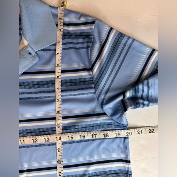 PGA Men’s Tour Pro Series Athletic Fit Golf Polo Shirt Short Sleeve Blue Size S - Picture 9 of 16